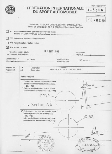 notice préparation 205 rallye GrA